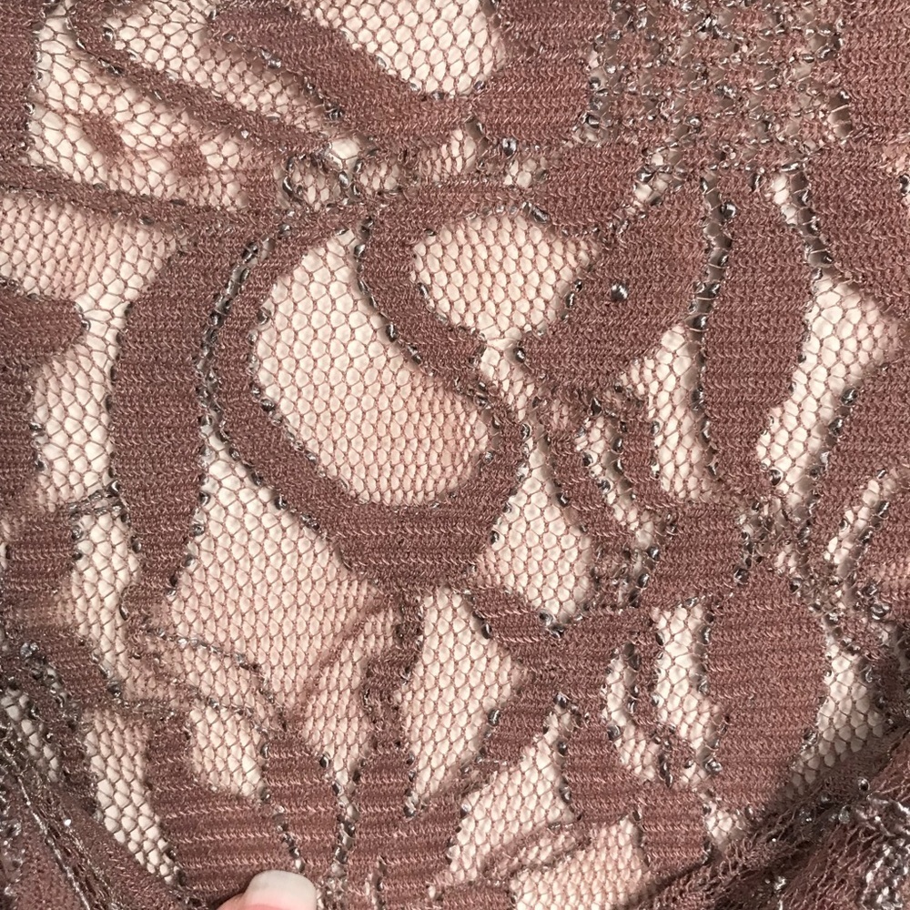 BKE Buckle Lace Top Womens 3/4‎ Length Sleeve Minimal Brown Size Small - Picture 5 of 5